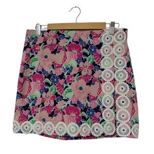 Crown & Ivy Pink Floral Pull On Skort